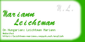 mariann leichtman business card